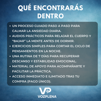 EL SECRETO DE LA PAZ MENTAL: CALMAR LA ANSIEDAD DIARIA Y LOGRAR DORMIR MEJOR EN 7 DÍAS